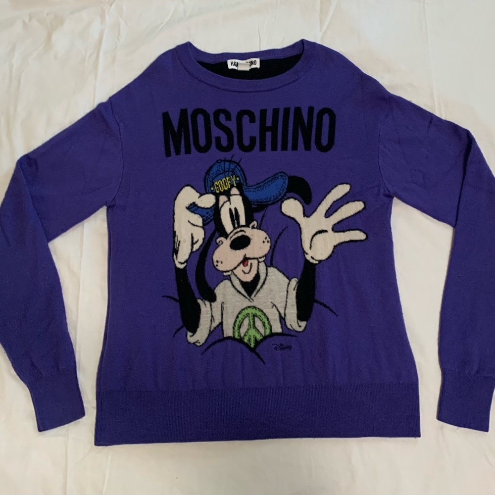 H&M x Moschino Purple Goofy Sweater Men’s sz Large Pre-owned